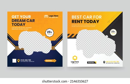 Car Rental Business Flyer , Banner, Cover, Leaflet, Social Media Post And Story Vector Template.