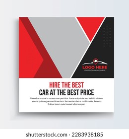 Car Rental Business Social Media Banner, Usable for social media, story and web internet ads, promotion social media post banner.