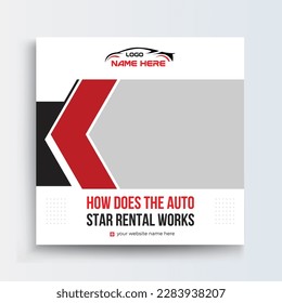 Car Rental Business Social Media Banner Templates, Rent a Luxury car for social media banner template, social media post for the car, promotion social media post banner.