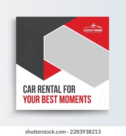 Car Rental Business Social Media Banner Templates, Rent a Luxury car for social media banner template, social media post for the car, promotion social media post banner.