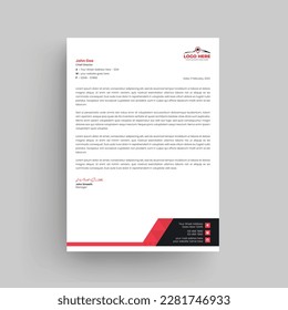 Car rental corporate modern letterhead design template. creative modern letter head design template for your project. Car Company letterhead, Business letterhead design. Simple and clean print ready 