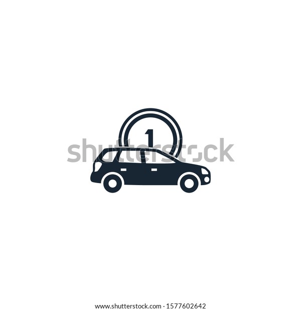 Car rental creative icon. filled illustration.\
From Services icons collection. Isolated Car rental sign on white\
background