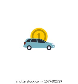 Car rental creative icon. flat illustration. From Services icons collection. Isolated Car rental sign on white background