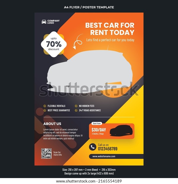 Car\
rental deals A4 or poster flyer template\
design