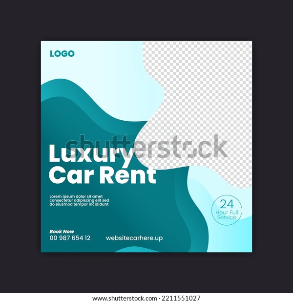 Car rental Digital social media post square\
banner design template
