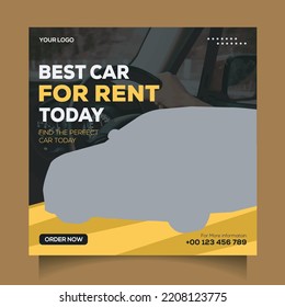 Car rental discount social media post banner template
