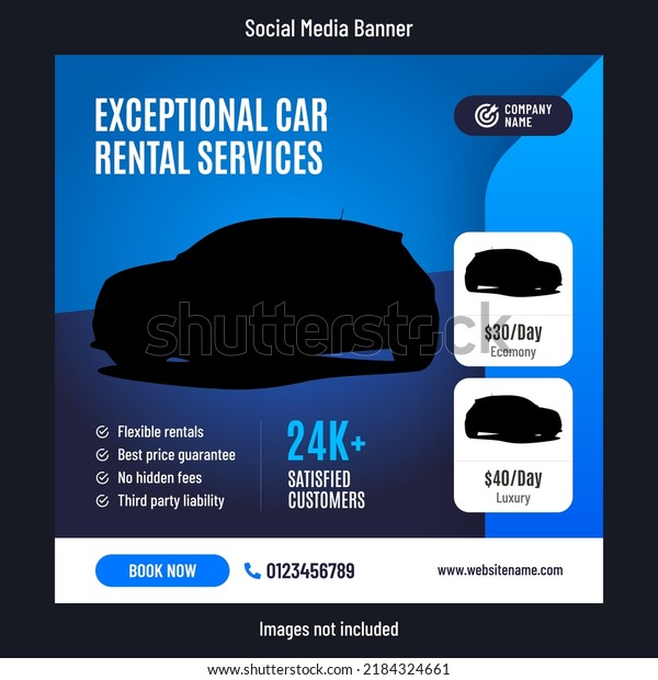 Car
rental discount social media post banner
template