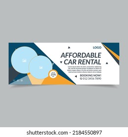 Car rental Facebook cover Hand drawn flat design