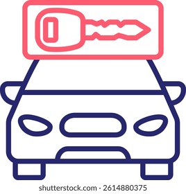 Car Rental Icon Color Vector Illustration