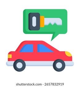 Ícone de Aluguer de Carros Flat Vetor Illustration