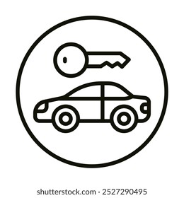 Car Rental icon line vector illustration