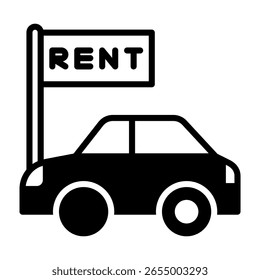 Car Rental Icon Mixed Vector Illustration