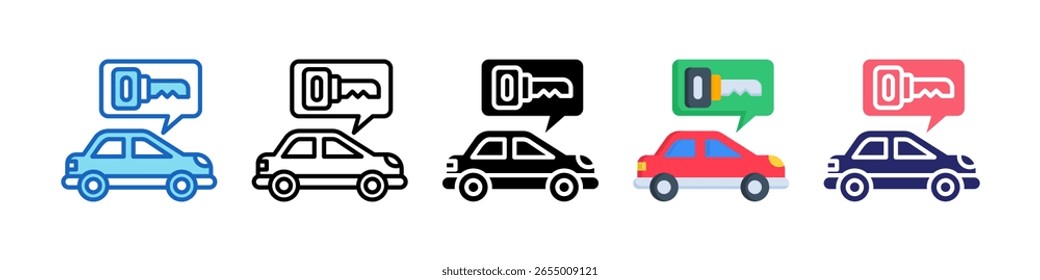 Car Rental Icon Multiple Style Set Collection.
