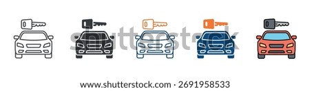 Car Rental Icon Set Multiple Style Collection