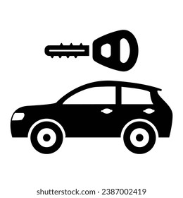 Icono de alquiler de coches, gráficos vectores