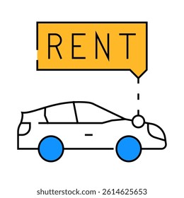car rental line icon vector. car rental sign. isolated symbol illustration