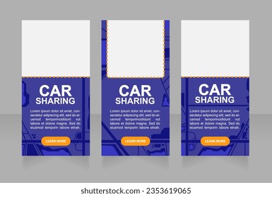 Car rental location web banner design template. Peer-to-peer service. Vector flyer with text space. Advertising placard with customized copyspace. Printable poster for advertising. Arial font used