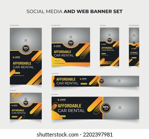 Car Rental Modern Social Media Post Story And Creative Web Banner Template