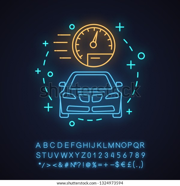 Car rental neon light
concept icon. Rent a car idea. Auto leasing. Automobile hiring.
Glowing sign with alphabet, numbers and symbols. Vector isolated
illustration