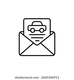 Car Rental Notification Received With a Simple Envelope Illustration