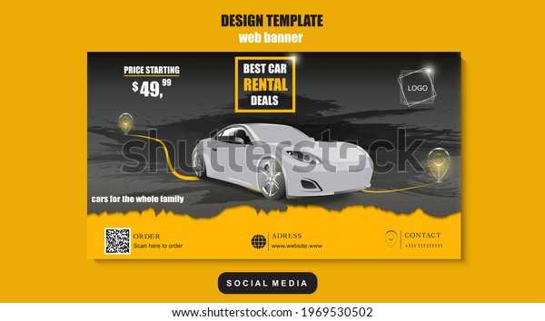 Car rental\
online and social media promotion template. Advertising,\
advertising banner, product marketing. EPS\
10.