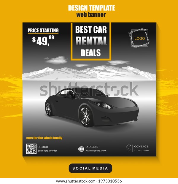 Car rental
online and social media promotion template. Advertising,
advertising banner, product marketing. EPS
10.