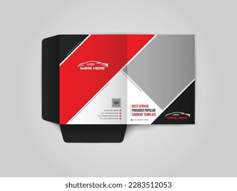 Car Rental Presentation Folder design for brochure, catalogue, layout for placement of photos and text, creative modern design of geometric elements, Business folder for files, design.
