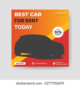  Car rental promotion social media post banner template, or web banner template