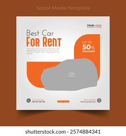 Car rental promotion social media instagram post banner template
