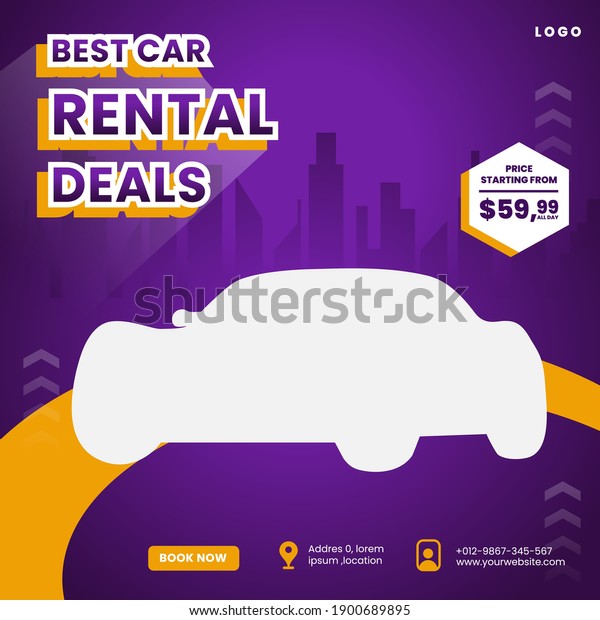 Car\
rental promotion social media post banner\
template