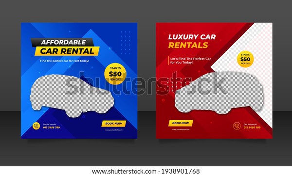 Car
rental promotion social media post banner
template.