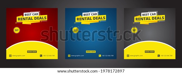 Car\
rental promotion social media post banner\
template