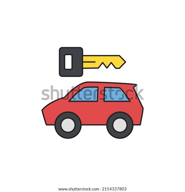 Car rental, rent a car travel icon line
style icon, style isolated on white
background