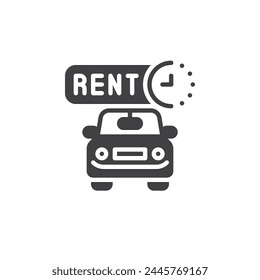 Servicio de alquiler de coches icono de Vector. llenado de signo plano para concepto móvil y Diseño web. Alquiler de coches glyph icon. Símbolo, ilustración del logotipo. Vector gráfico