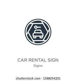 Car rental sign icon vector. Trendy flat car rental sign icon from signs collection isolated on white background. Vector illustration can be used for web and mobile graphic design, logo, eps10