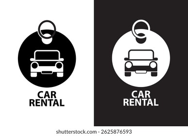 car rental sign on white background