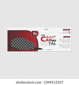 Car rental social media cover banner template, Luxury car rent web banner template design