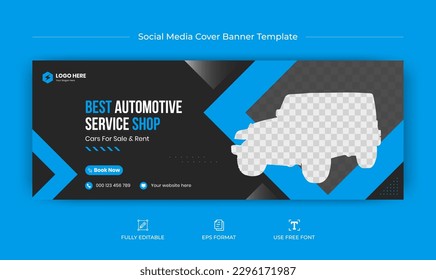 Car rental social media facebook cover banner template, Luxury car rent web banner template, facebook cover banner design.