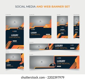 Car Rental Social Media Luxury Post Story And Web Banner Template