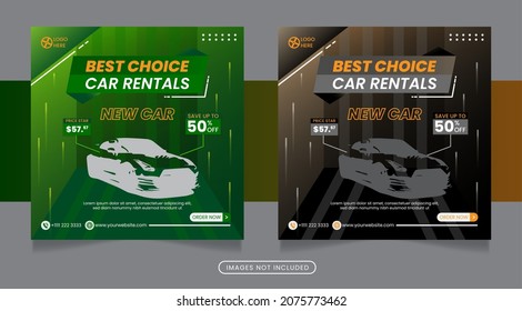 Car rental social media post banner template premium vector