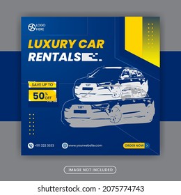 Car rental  social media post banner template premium vector