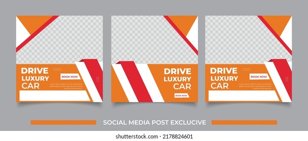 Car rental social media post banner template