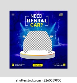 Car rental social media post instagram post template