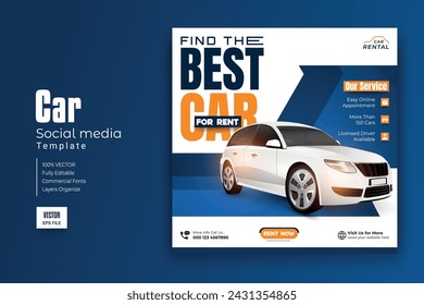 Car rental social media template  