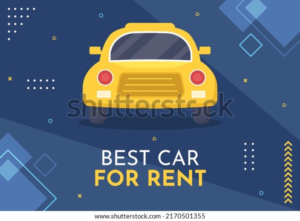 Car Rental Social Media Template Flat\
Cartoon Twitch Background Vector\
Illustration
