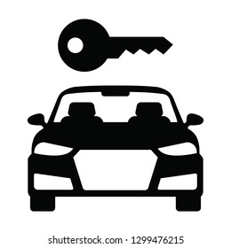 car rental symbol, car and car key