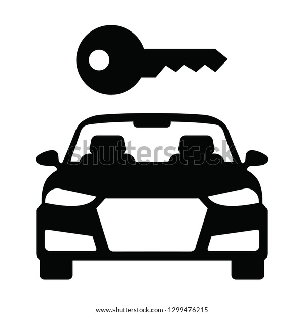 car rental symbol, car and\
car key