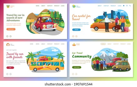 Car rental and traveling by vehicle with family. People exploring new places and searching adventures on automobile. Travelers in motion. Travel by car with friends. Journey community. Bus trip