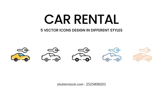 Car Rental vector icons set stock illustration