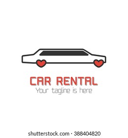 Car rental vector template label, logo. Limo icon, sign, symbol